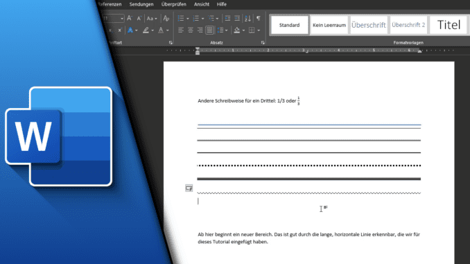 Word Linie einfügen