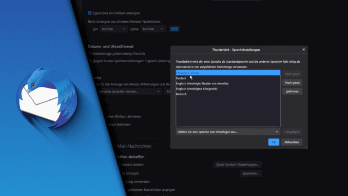 Thunderbird Sprache ändern