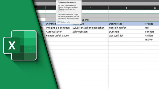 Excel Zellen verbinden Excel Zellen verbinden