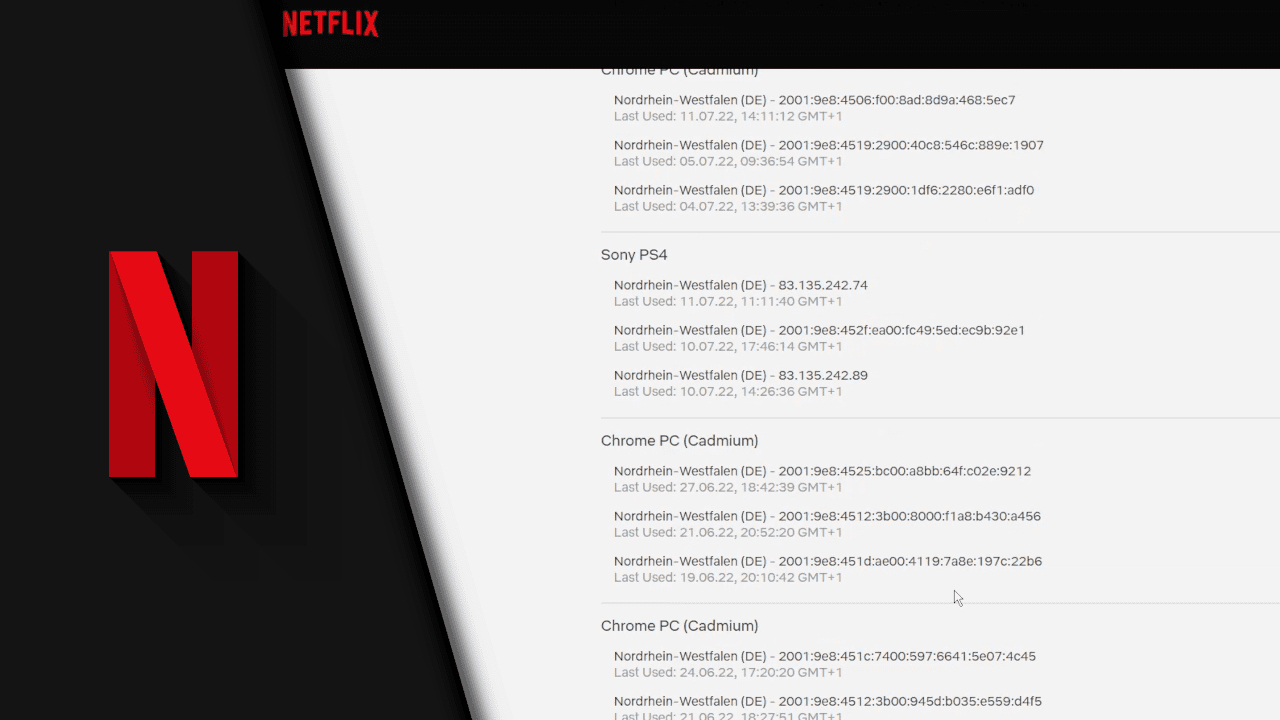 Netflix Geräte abmelden