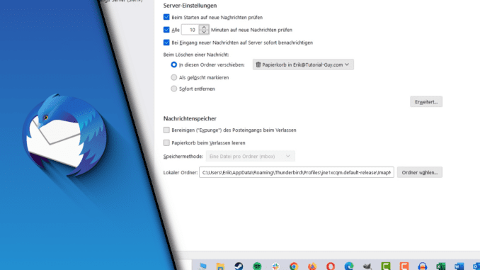 Thunderbird Papierkorb automatisch leeren
