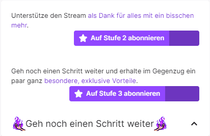 Twitch Sub Tier 2 und 3