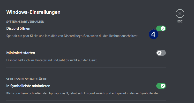 Discord soll nicht automatisch starten