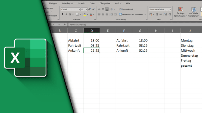 Excel Stunden addieren