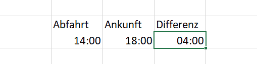 Excel Stunden subtrahieren