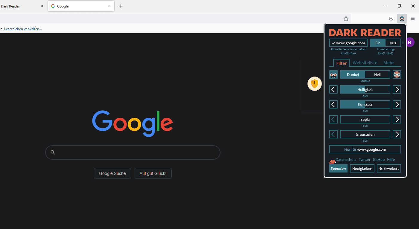 Google Dark Mode Firefox