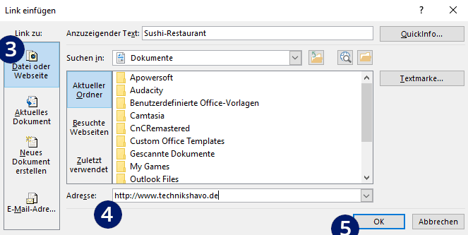 Hyperlink in Powerpoint einfügen