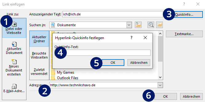 Powerpoint Link QuickInfo hinzufügen