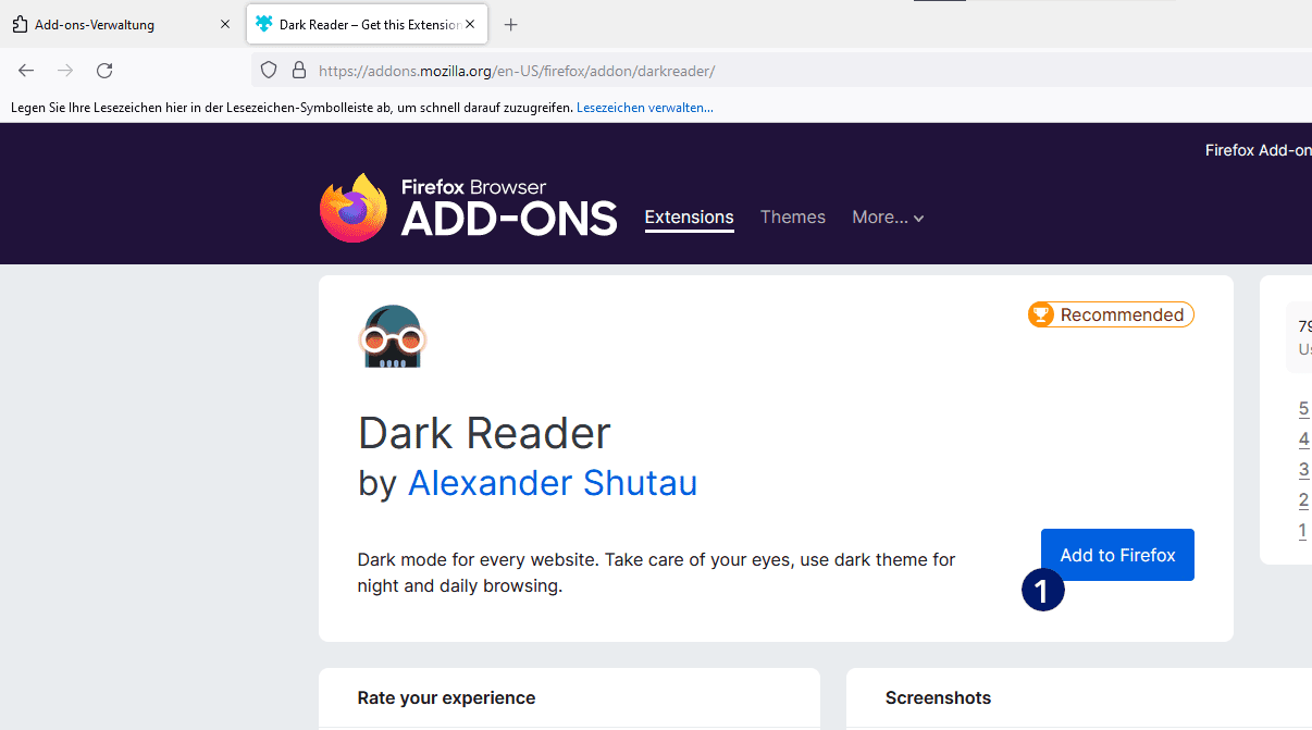Webseiten im Dark Mode bei Firefox