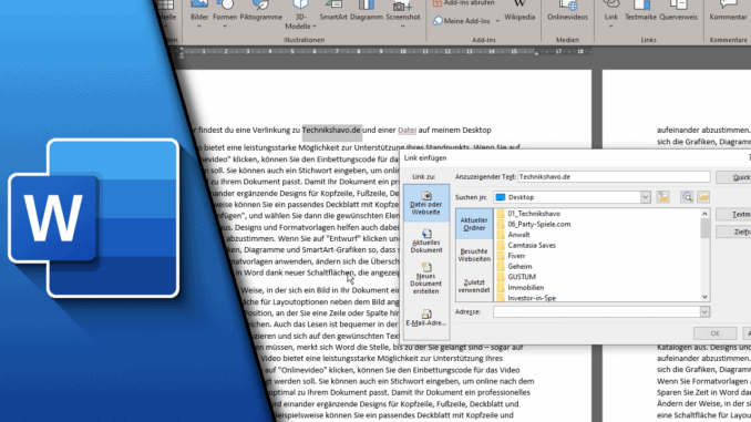 Link in Word einfügen