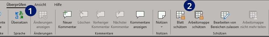 Blattschutz in Excel aktivieren