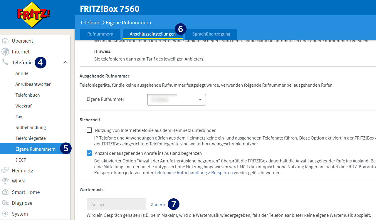Fritzbox Wartemusik Einstellungen