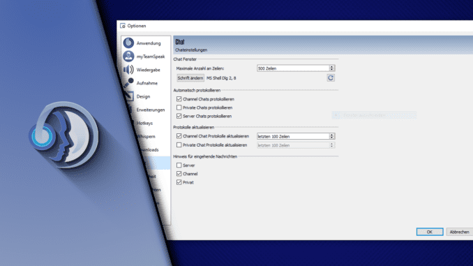 Teamspeak Chat Verlauf