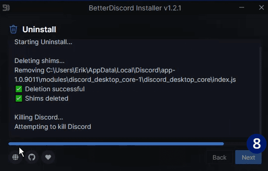 BetterDiscord uninstall