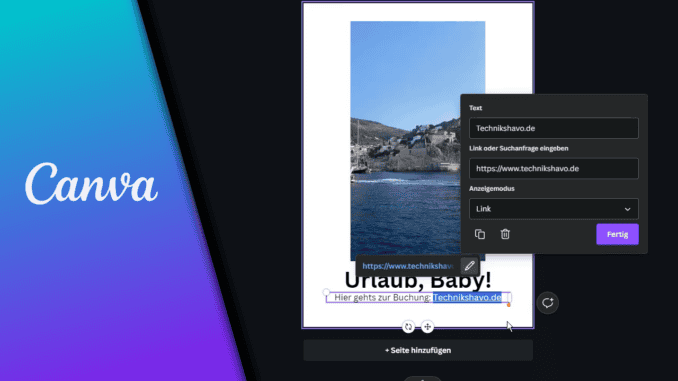 Canva Link einfügen