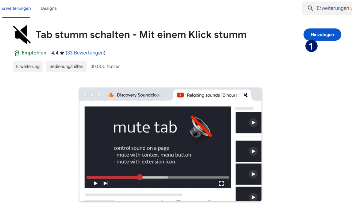 Tab stummschalten Chrome