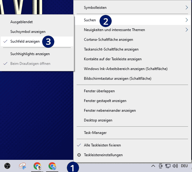 Windows Suche aktivieren