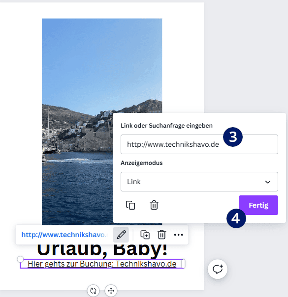 Link bei Canva einfügen