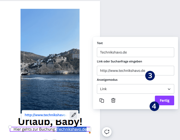 Link einfügen Canva